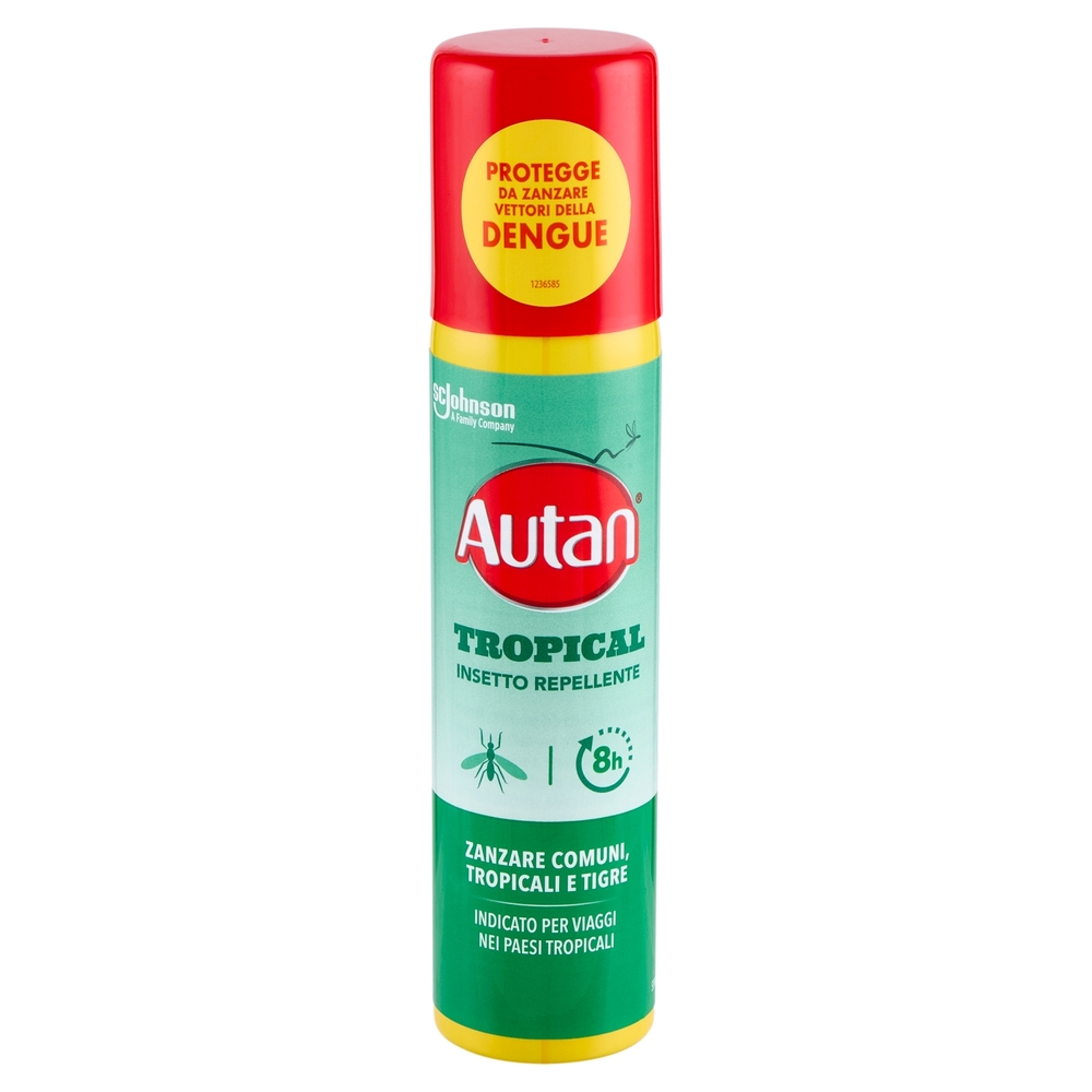 Autan Tropical Spray Insetto Repellente e Antizanzare Tigre, Comuni e Tropicali, 100ml